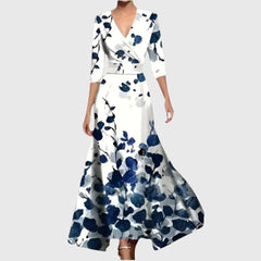 Women's Elegant A-Line Dress - Timeless Sophistication | Spring - Blue
