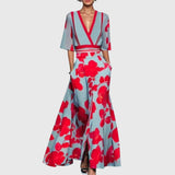 Women's Elegant A-Line Dress - Timeless Sophistication | Spring - Burgundy