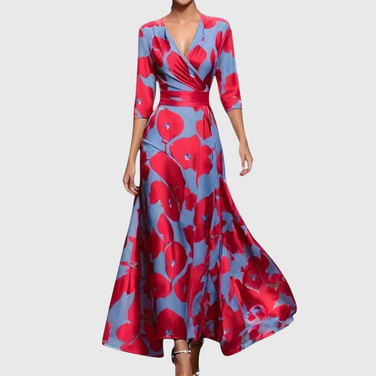 Women's Elegant A-Line Dress - Timeless Sophistication | Spring - Red