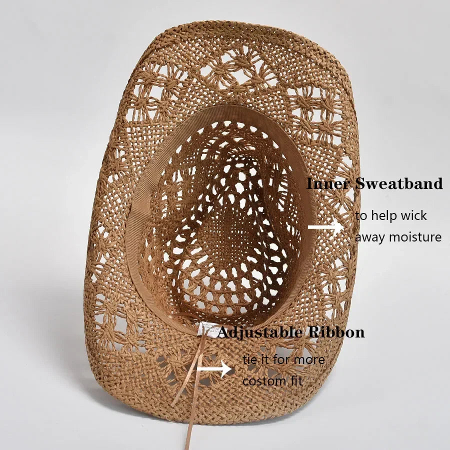 Women's Elegant Beach Hat with Shell Trim - Adjustable Fit | Summer