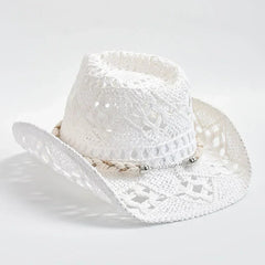 Women's Elegant Beach Hat with Shell Trim - Adjustable Fit | Summer
