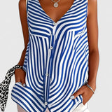 Women's Elegant Blouse - Lightweight Loose Fit | Summer - Blue