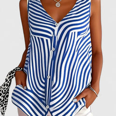 Women's Elegant Blouse - Lightweight Loose Fit | Summer - Blue