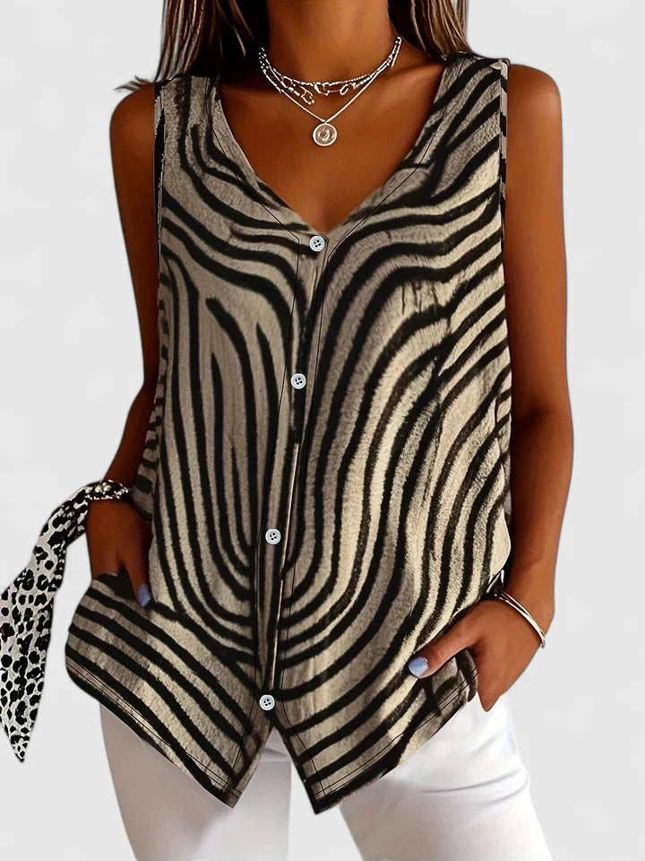 Women's Elegant Blouse - Lightweight Loose Fit | Summer - Khaki