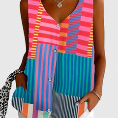 Women's Elegant Blouse - Lightweight Loose Fit | Summer - Multicolored