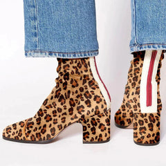 Women's Elegant Boots - Timeless Silhouette | Autumn - Leopard Print