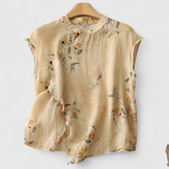 Women's Elegant Drape Top - Timeless Versatile Blouse | Summer - Beige