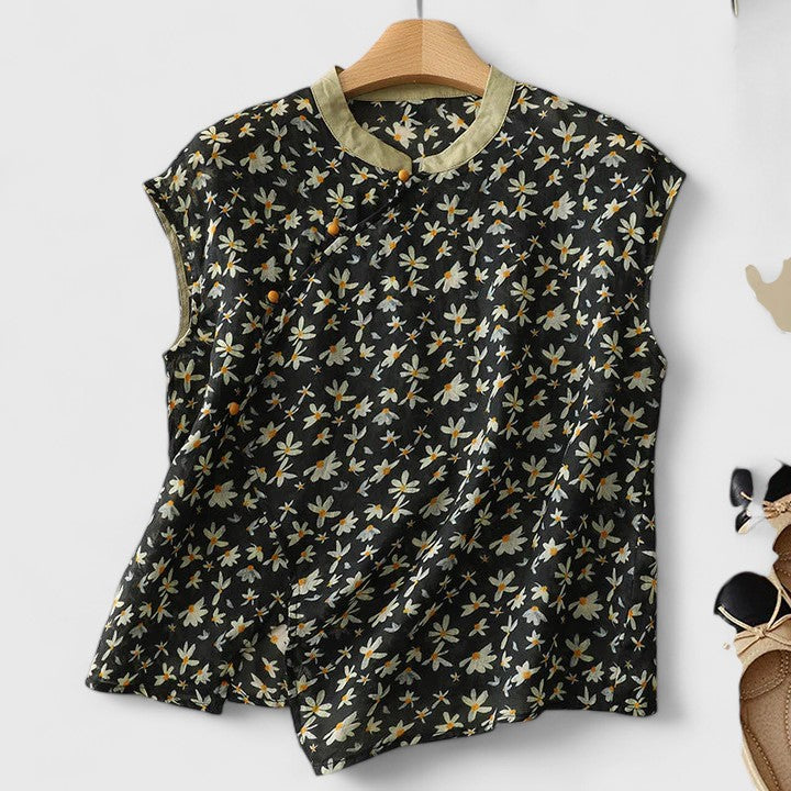 Women's Elegant Drape Top - Timeless Versatile Blouse | Summer - Black