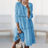 Women's Elegant Dress - Flowing Summer Style - Blue