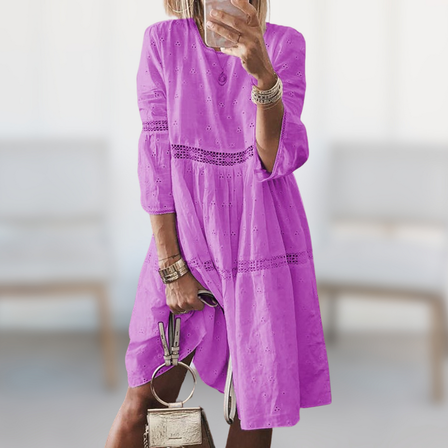 Women's Elegant Dress - Flowing Summer Style - Purple