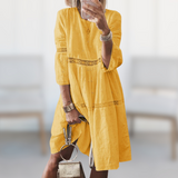 Women's Elegant Dress - Flowing Summer Style - Yellow