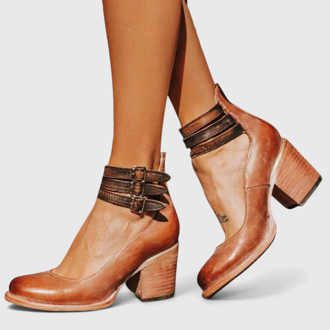 Women's Elegant Heels - Sophisticated Comfort Shoes | Autumn - Brown