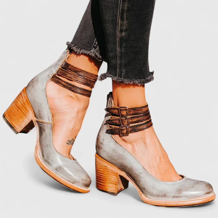 Women's Elegant Heels - Sophisticated Comfort Shoes | Autumn - Gray