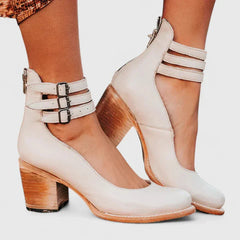 Women's Elegant Heels - Sophisticated Comfort Shoes | Autumn - White