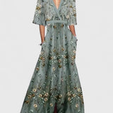 Women's Elegant Maxi Dress - Timeless Formal Gown | Spring - Grey