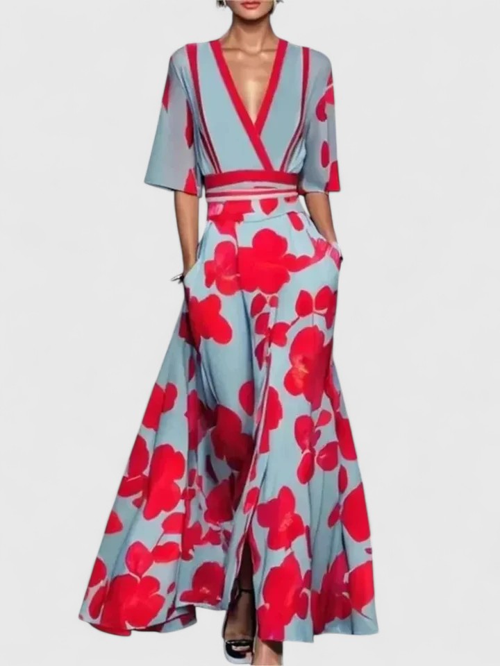 Women's Elegant Maxi Dress - Timeless Formal Gown | Spring - Red