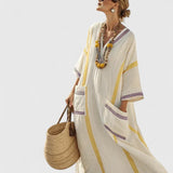 Women's Elegant Maxi Dress - Timeless Relaxed Fit | Summer - Beige Yellow