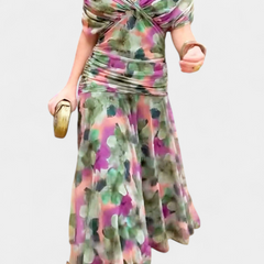 Women's Elegant Midi Dress - Flowing Silhouette | Spring