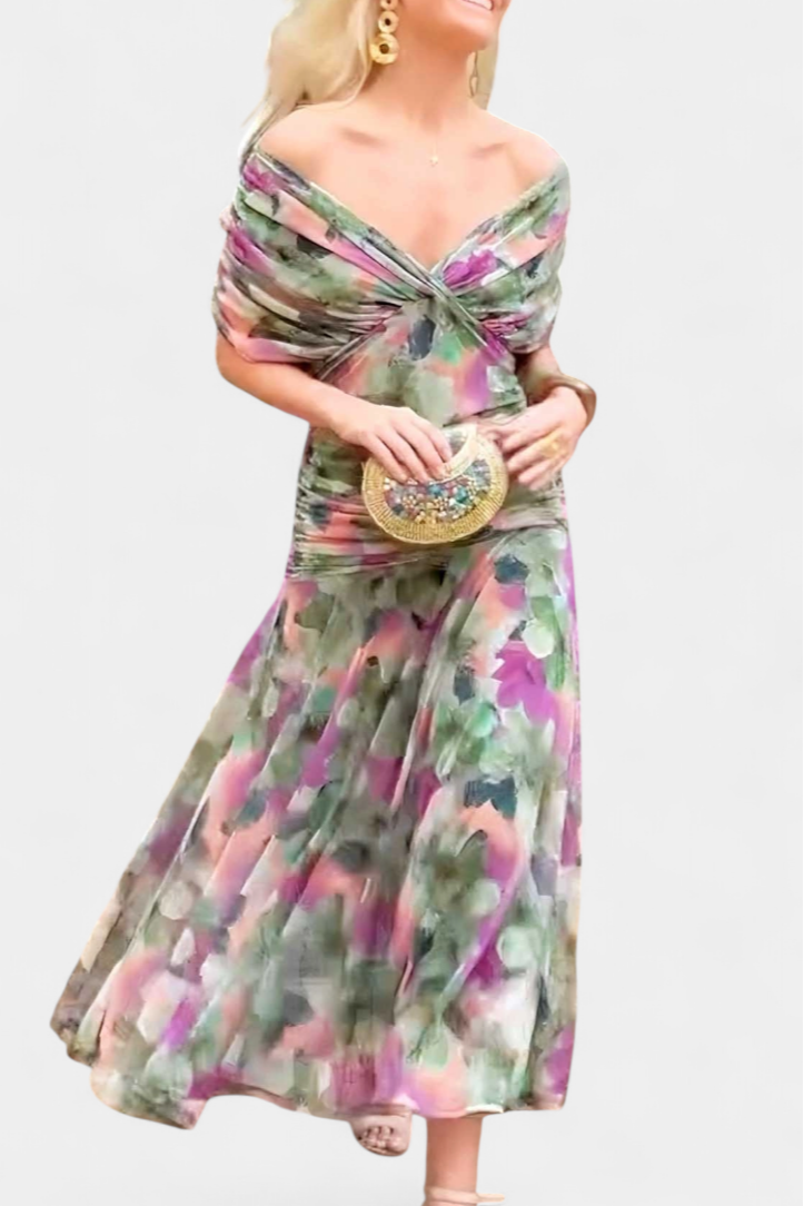 Women's Elegant Midi Dress - Flowing Silhouette | Spring