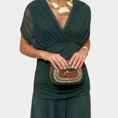Women's Elegant Midi Dress - Flowing Silhouette | Spring