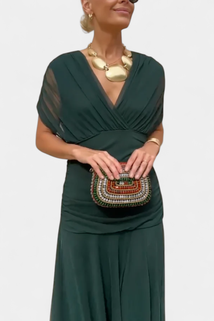 Women's Elegant Midi Dress - Flowing Silhouette | Spring
