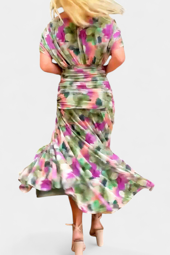 Women's Elegant Midi Dress - Flowing Silhouette | Spring