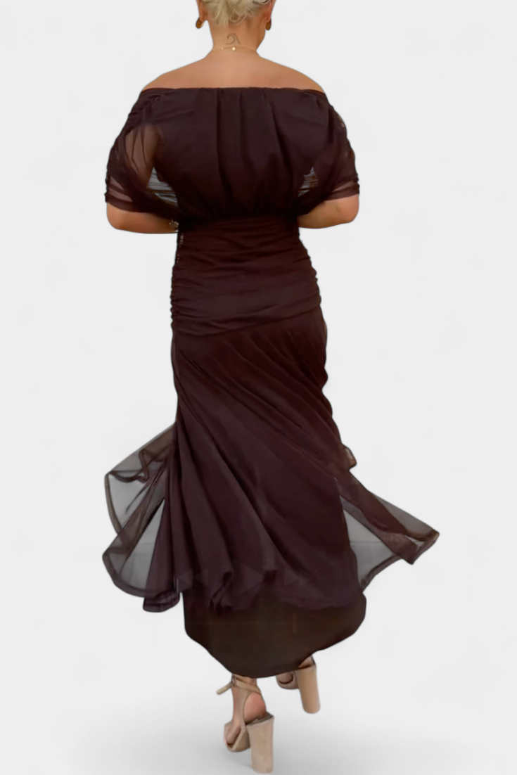 Women's Elegant Midi Dress - Flowing Silhouette | Spring