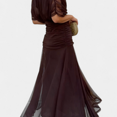 Women's Elegant Midi Dress - Flowing Silhouette | Spring