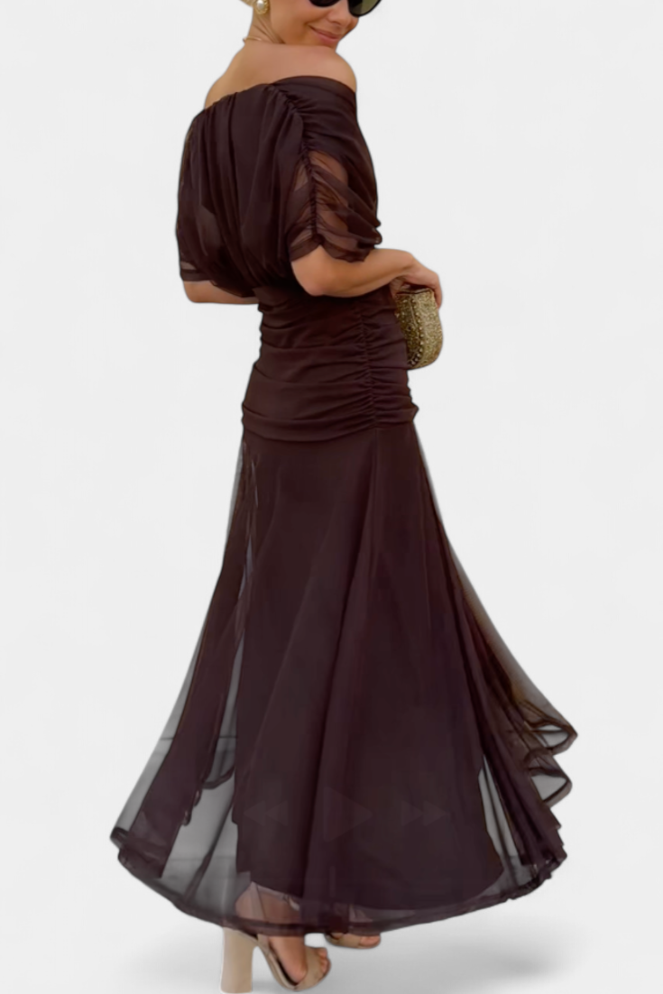 Women's Elegant Midi Dress - Flowing Silhouette | Spring