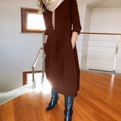 Women's Elegant Midi Dress | Long Sleeves | Autumn
