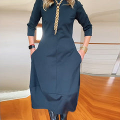 Women's Elegant Midi Dress | Long Sleeves | Autumn