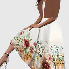 Women's Elegant Midi Dress - Tailored Silhouette | Spring - Coffee