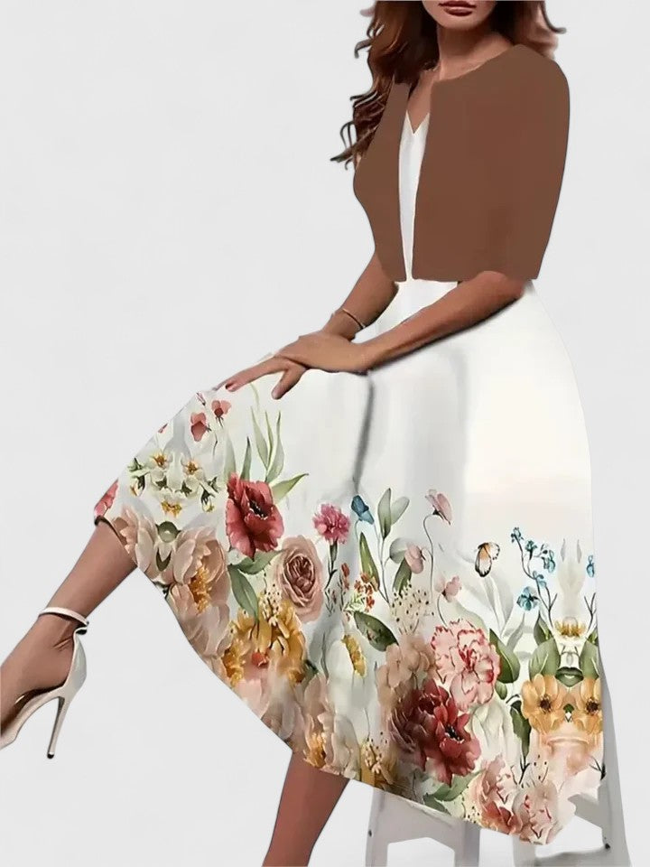 Women's Elegant Midi Dress - Tailored Silhouette | Spring