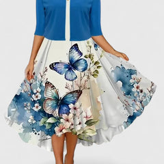 Women's Elegant Midi Dress - Tailored Silhouette | Spring