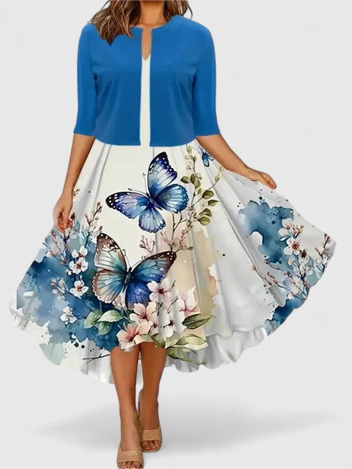 Women's Elegant Midi Dress - Tailored Silhouette | Spring