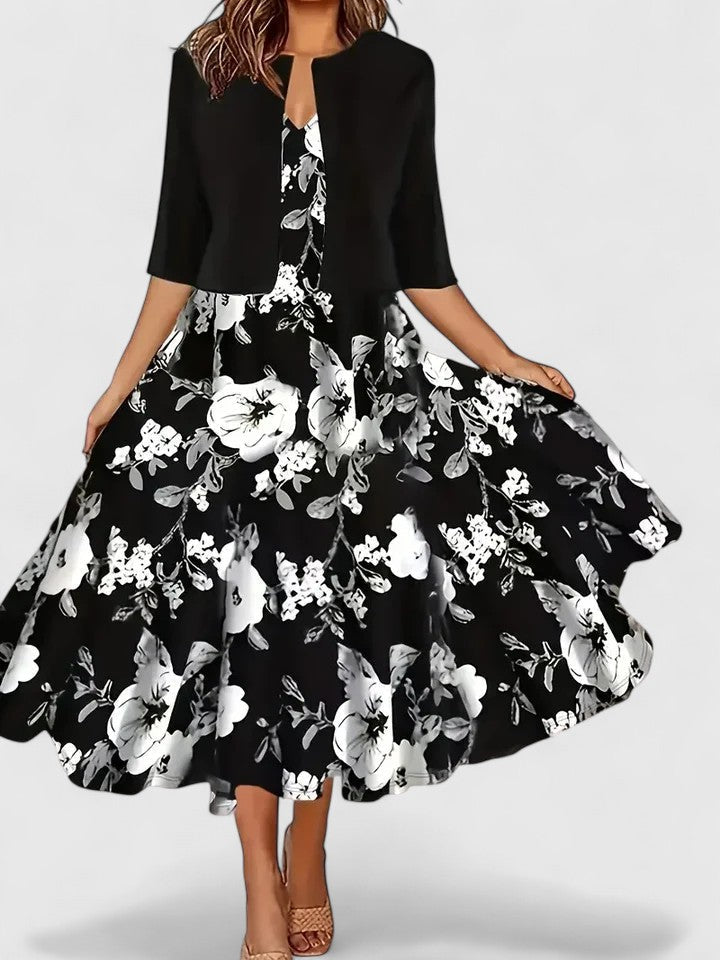 Women's Elegant Midi Dress - Tailored Silhouette | Spring