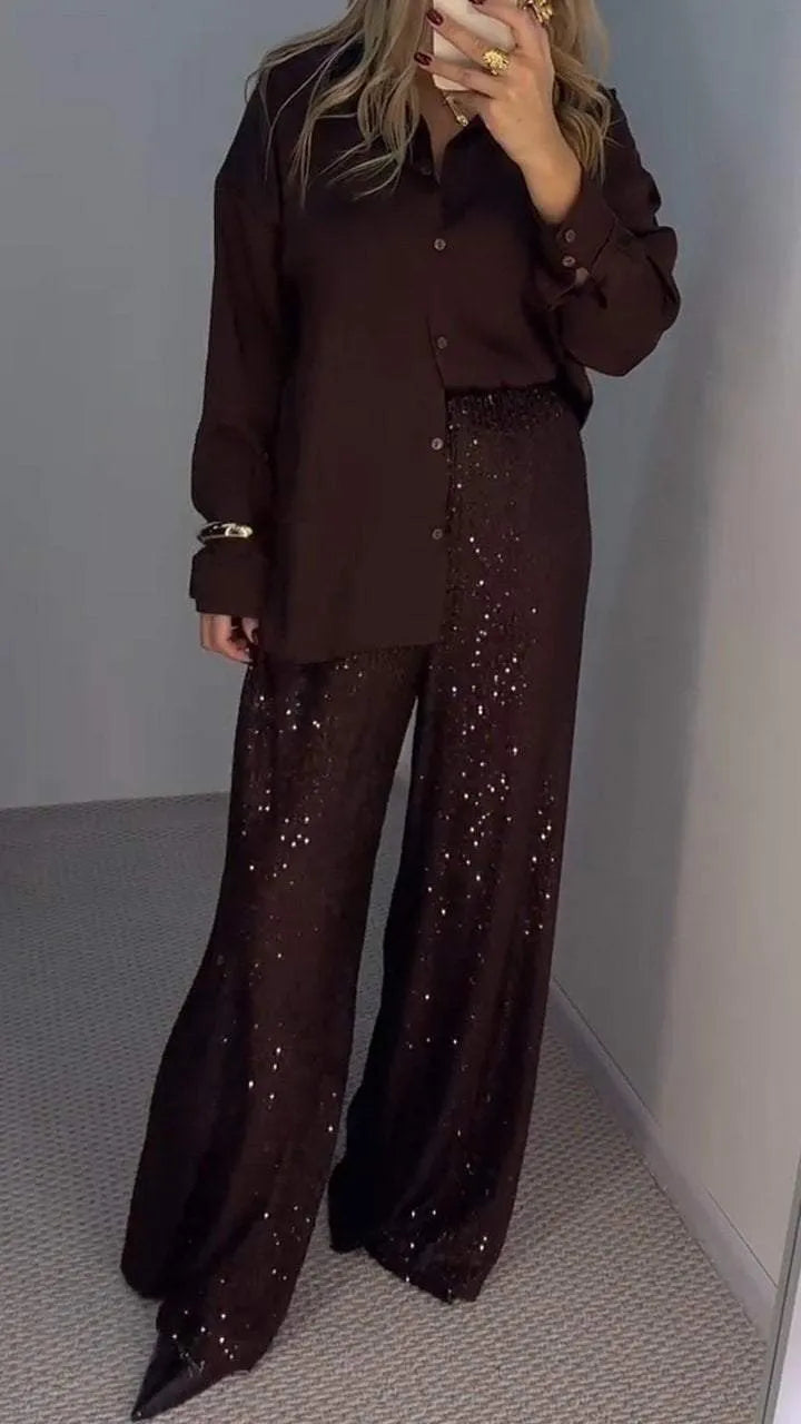 Women's Elegant Set | Coordinated | Autumn - Brown