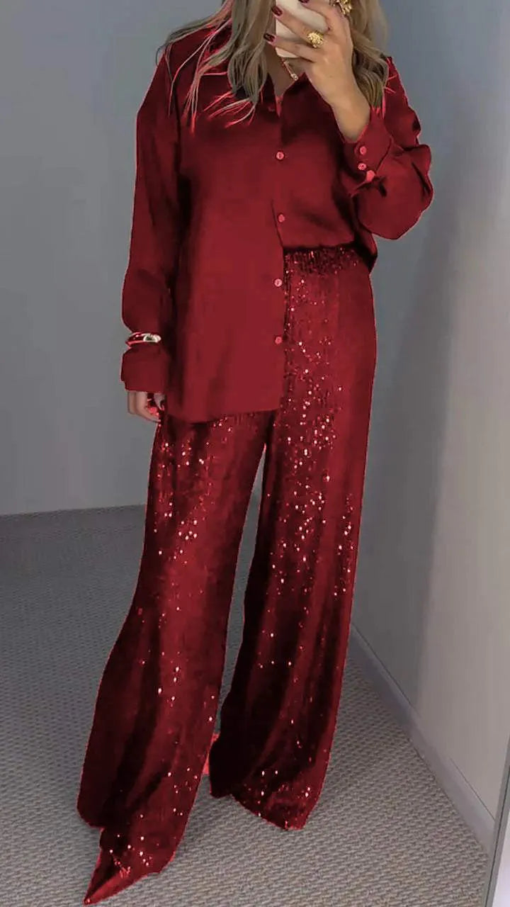 Women's Elegant Set | Coordinated | Autumn - Red