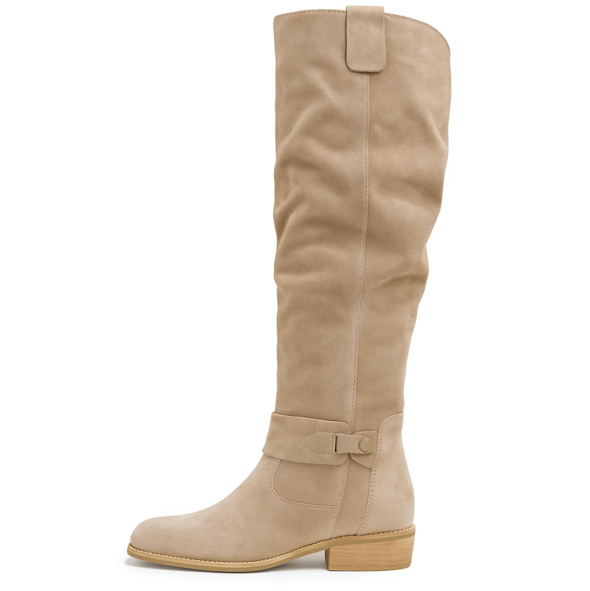 Women's Elegant Tall Boots - Sleek Shaft Design | Autumn - Beige