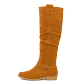 Women's Elegant Tall Boots - Sleek Shaft Design | Autumn - Brown