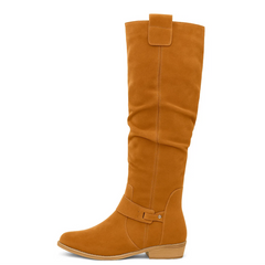 Women's Elegant Tall Boots - Sleek Shaft Design | Autumn - Brown