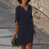Women's Elegant Tunic Dress - Versatile Summer Style - Black