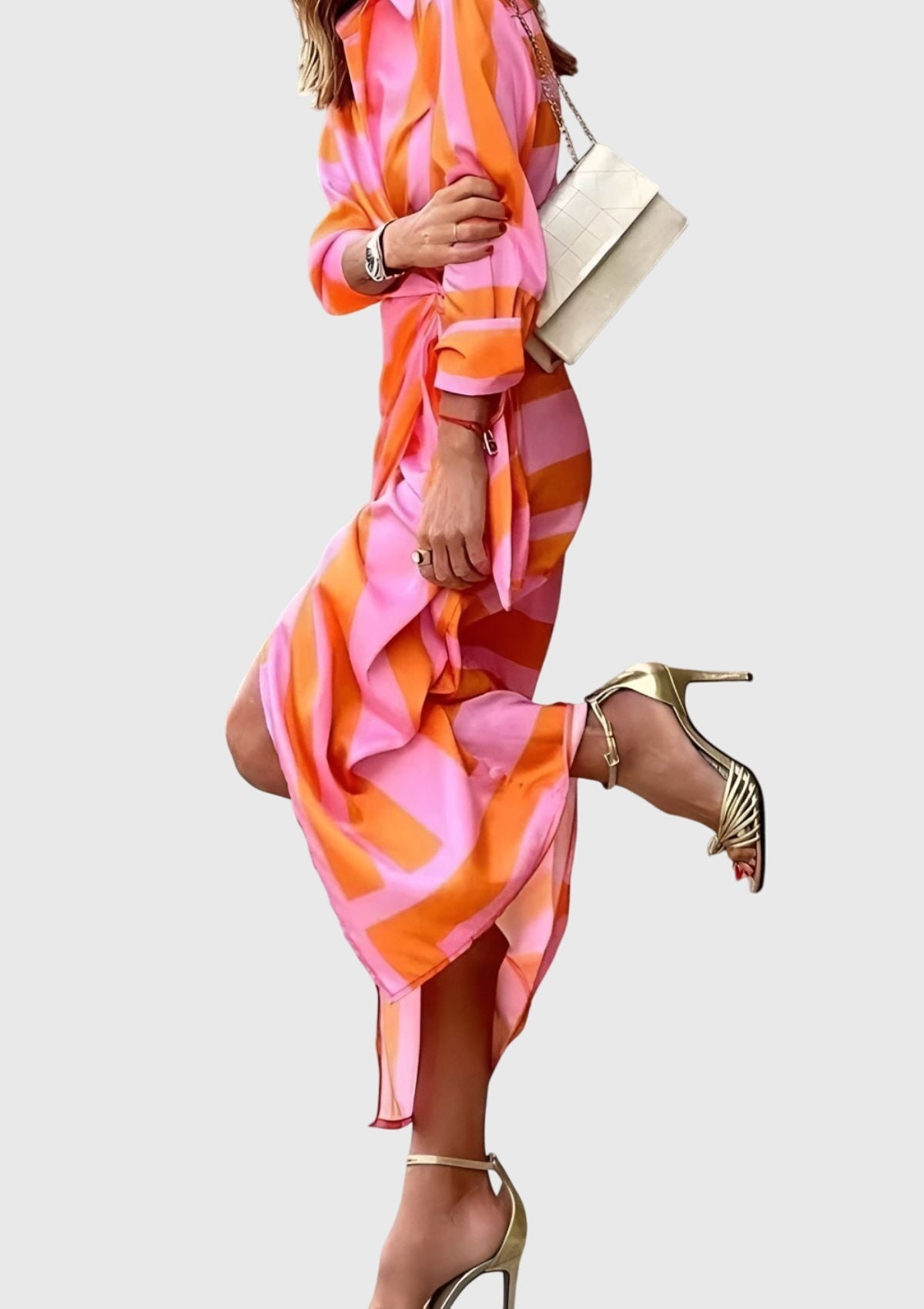 Women's Elegant Wrap Dress with Print - Flattering Fit | Spring