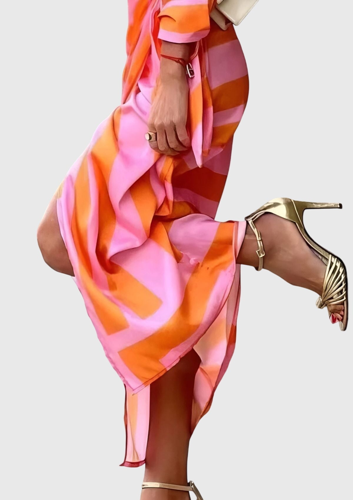 Women's Elegant Wrap Dress with Print - Flattering Fit | Spring