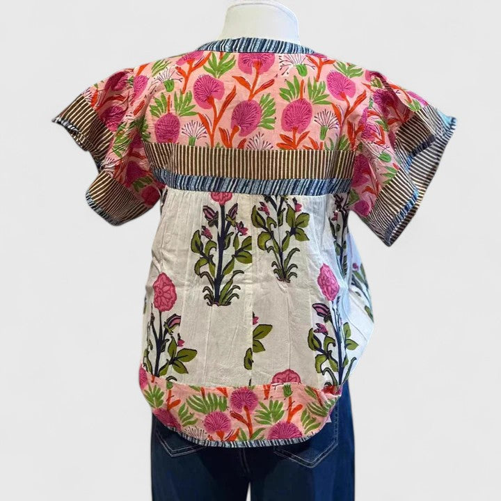 Women's Embroidered Blouse - Relaxed Boho Top | Spring