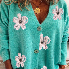Women's Embroidered Vest | Floral Detail | Knit | Autumn - Blue