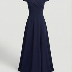 Women's Evening Dress | Off-Shoulder | Elegant Catwalk | Spring - Blue
