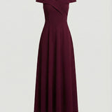 Women's Evening Dress | Off-Shoulder | Elegant Catwalk | Spring - Red