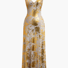 Women's Evening Dress | Spaghetti Strap | Gold | Spring