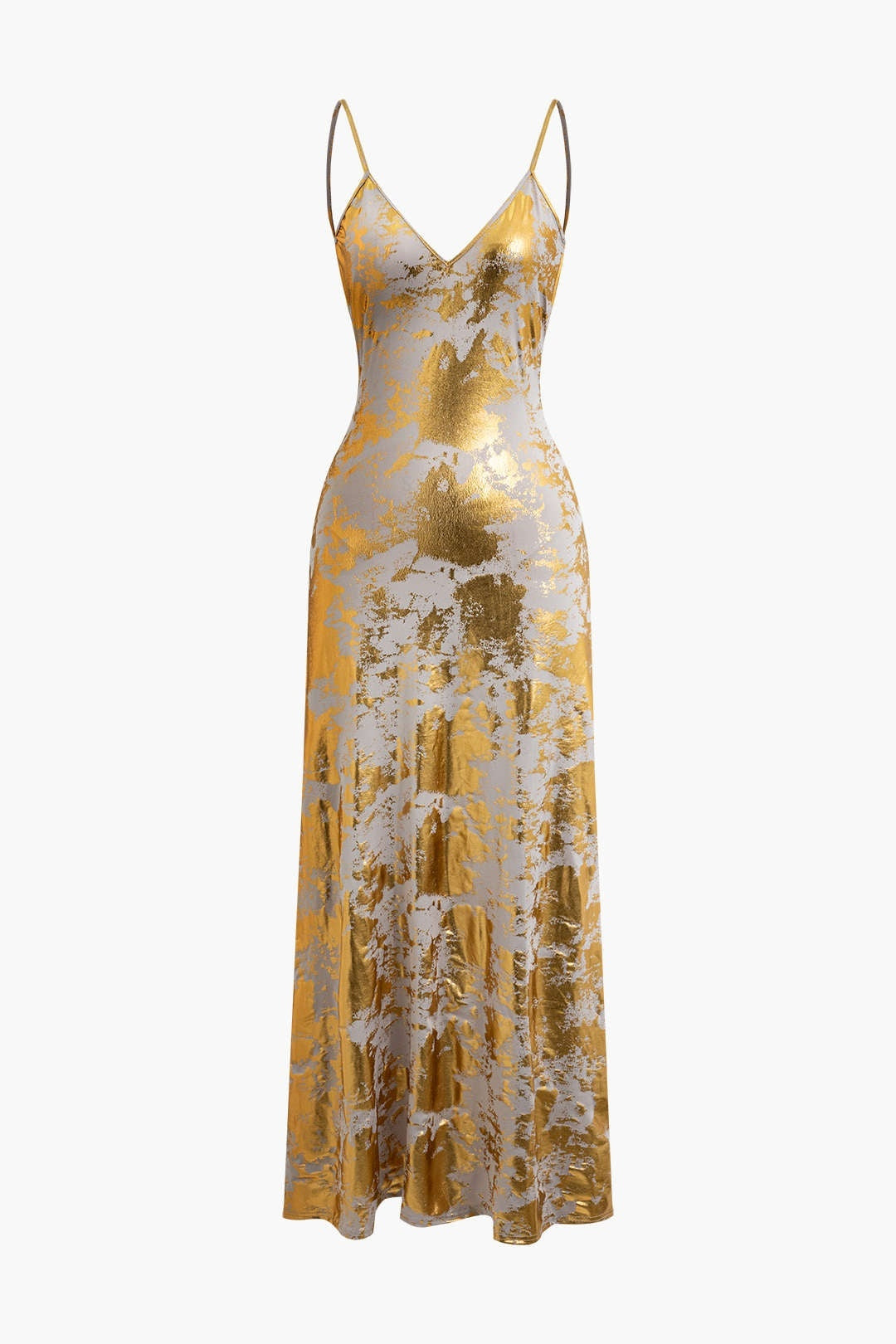 Women's Evening Dress | Spaghetti Strap | Gold | Spring
